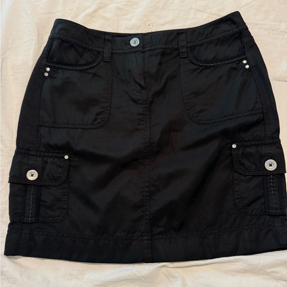 White House Black Market Black Cargo mini skirt size 00 like new